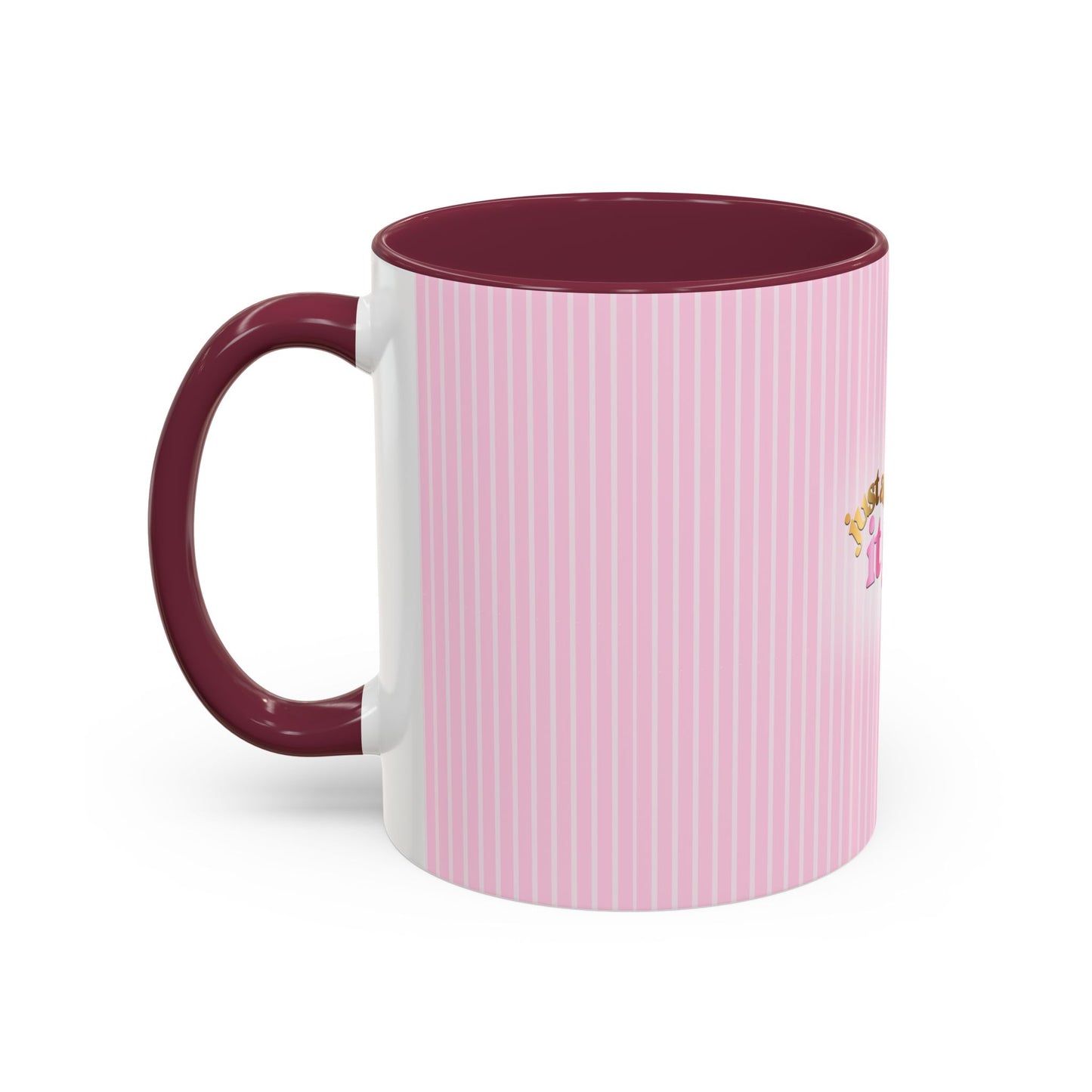 JUST AN IT GIRL PINK STRIPED COFFEE MUG
(11oz)