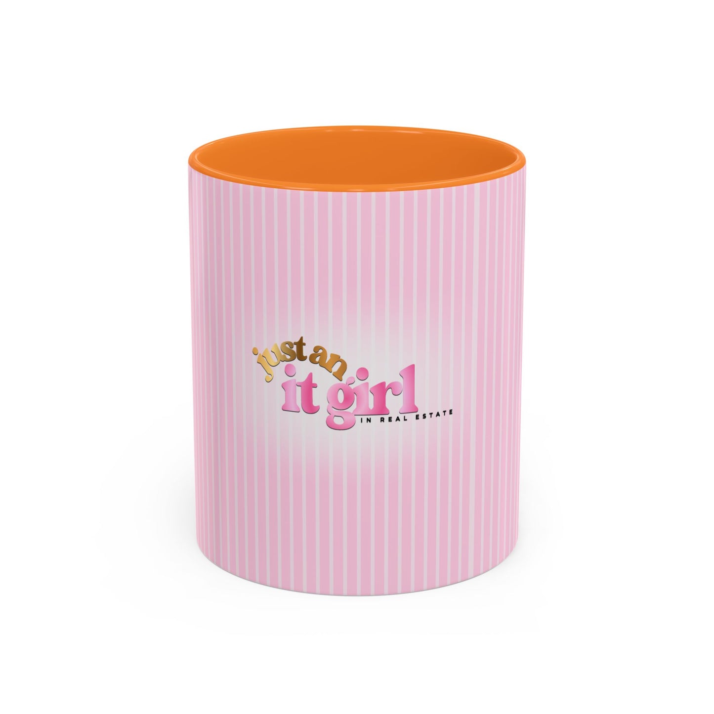 JUST AN IT GIRL PINK STRIPED COFFEE MUG
(11oz)