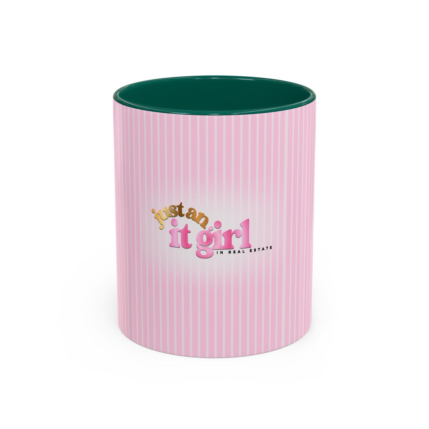 JUST AN IT GIRL PINK STRIPED COFFEE MUG
(11oz)