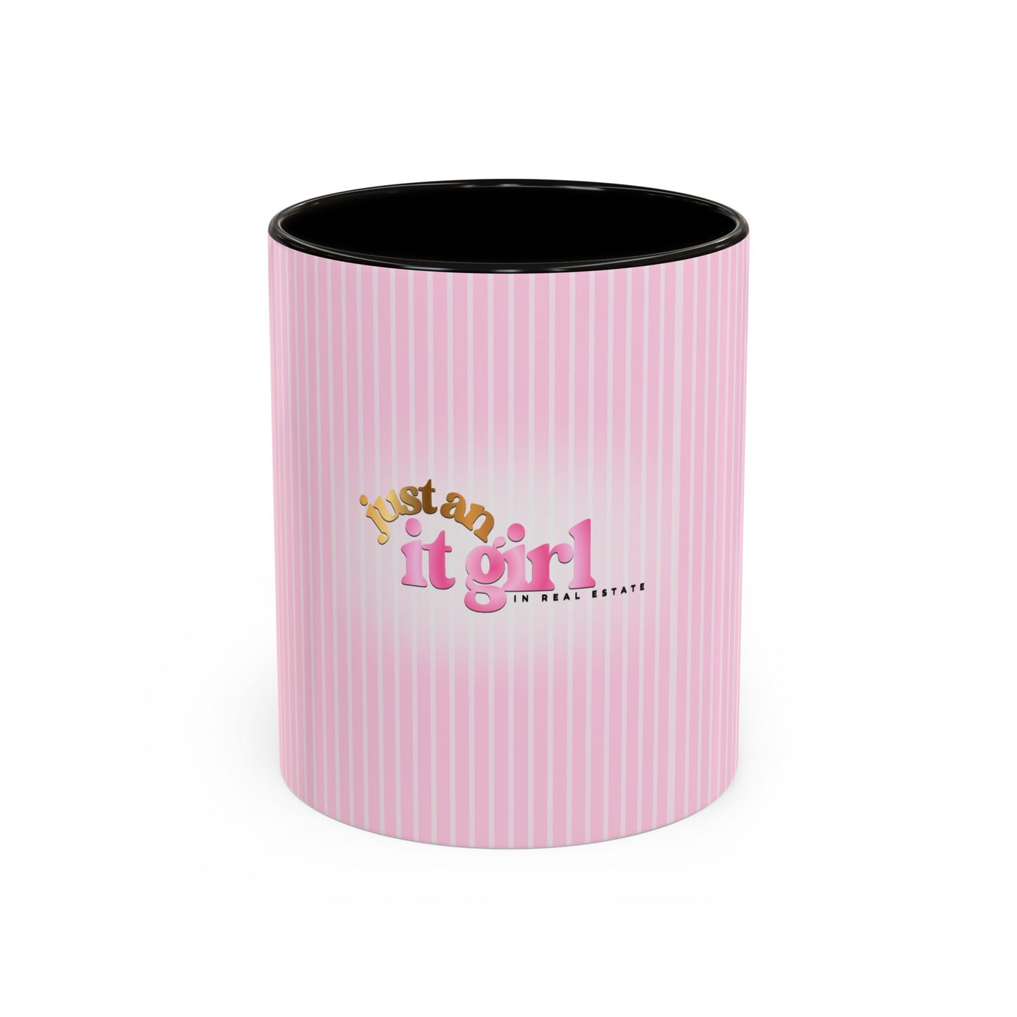 JUST AN IT GIRL PINK STRIPED COFFEE MUG
(11oz)