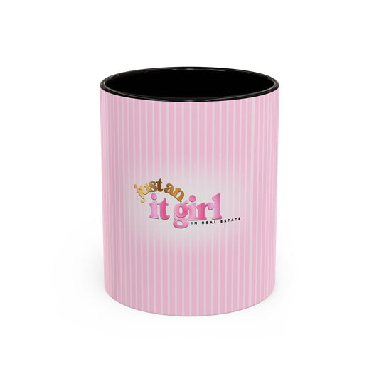 JUST AN IT GIRL PINK STRIPED COFFEE MUG
(11oz)