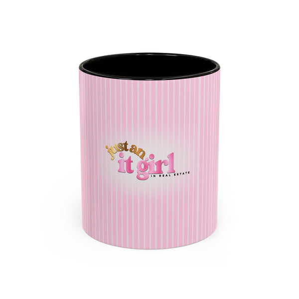 JUST AN IT GIRL PINK STRIPED COFFEE MUG
(11oz)