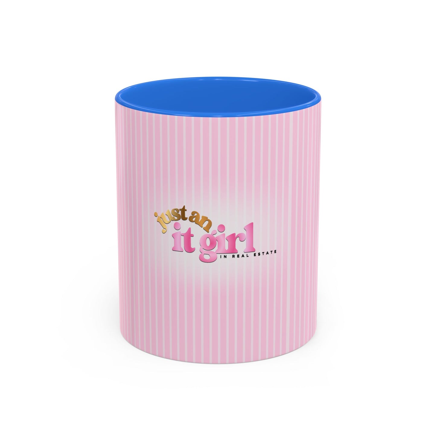 JUST AN IT GIRL PINK STRIPED COFFEE MUG
(11oz)