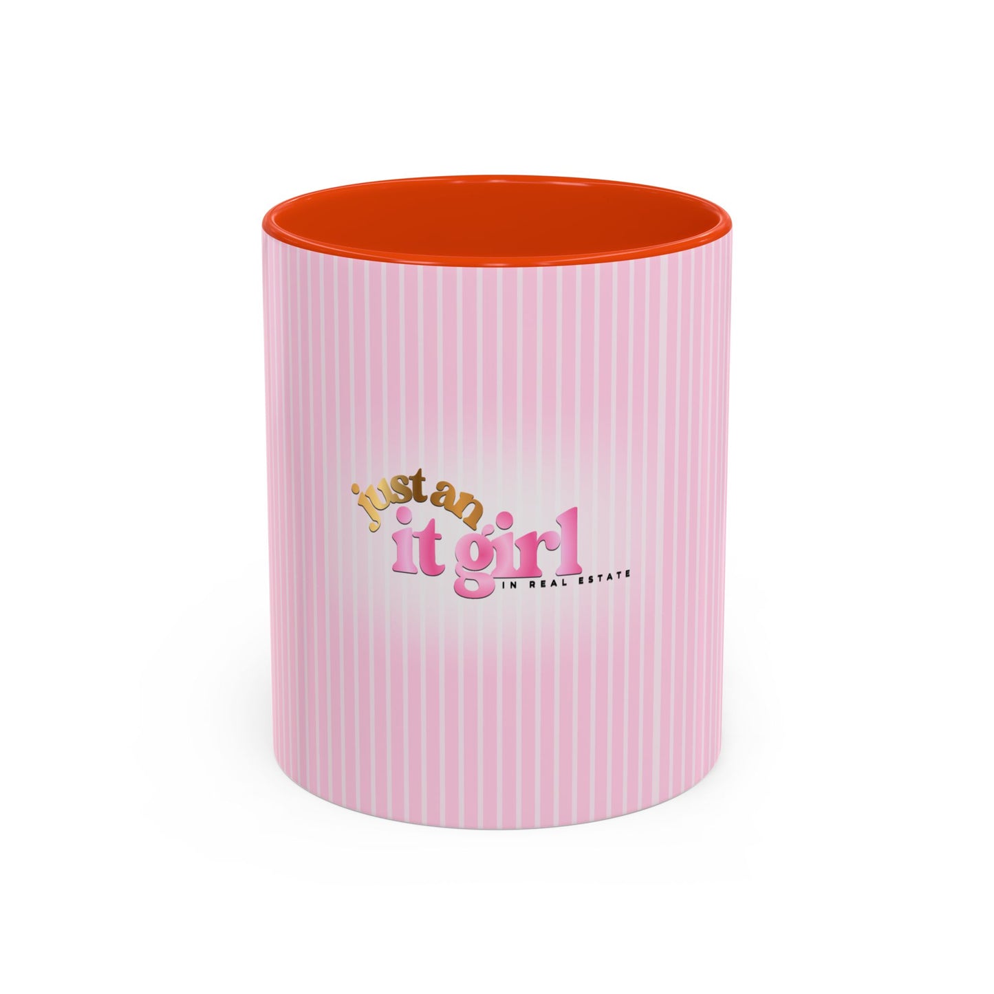 JUST AN IT GIRL PINK STRIPED COFFEE MUG
(11oz)