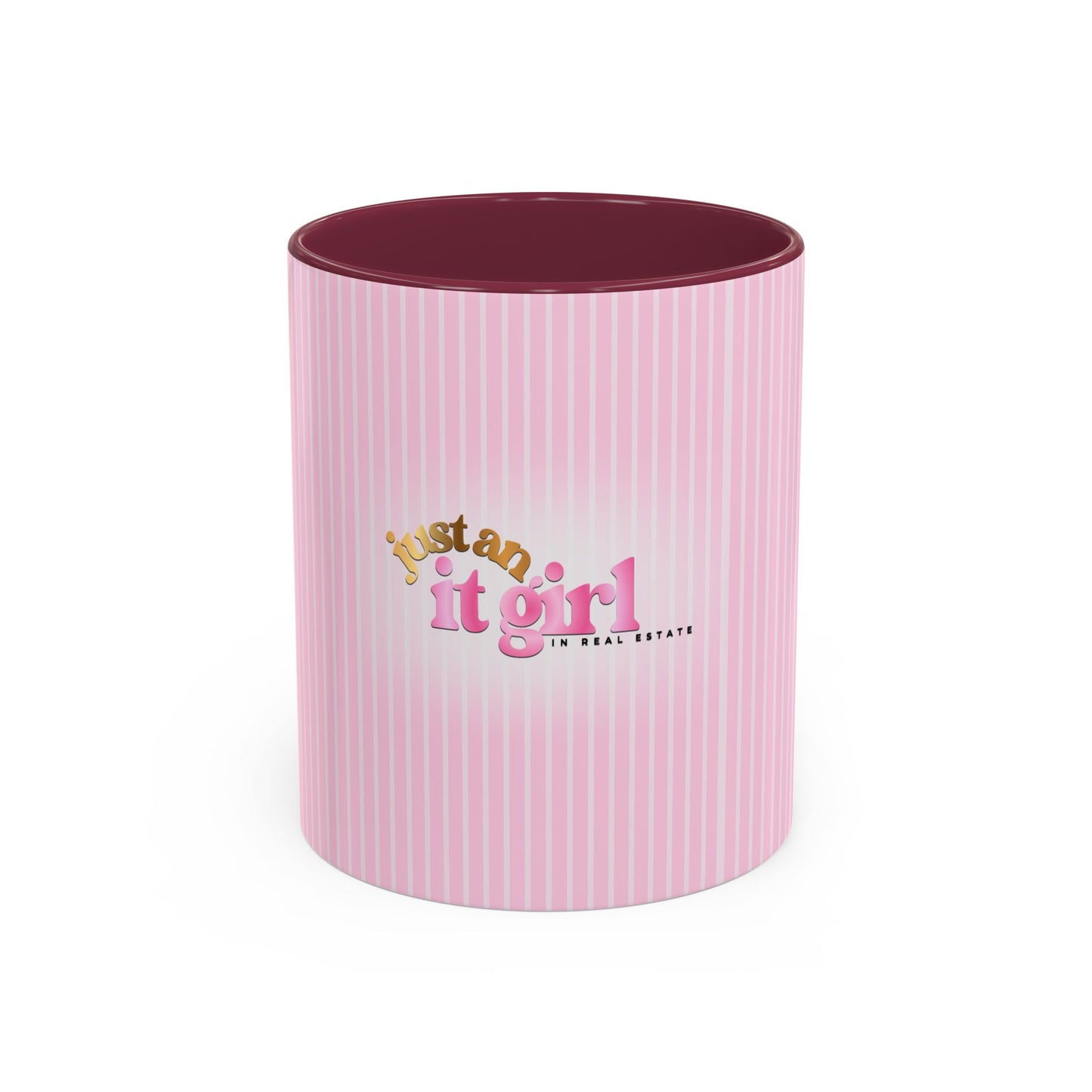JUST AN IT GIRL PINK STRIPED COFFEE MUG
(11oz)