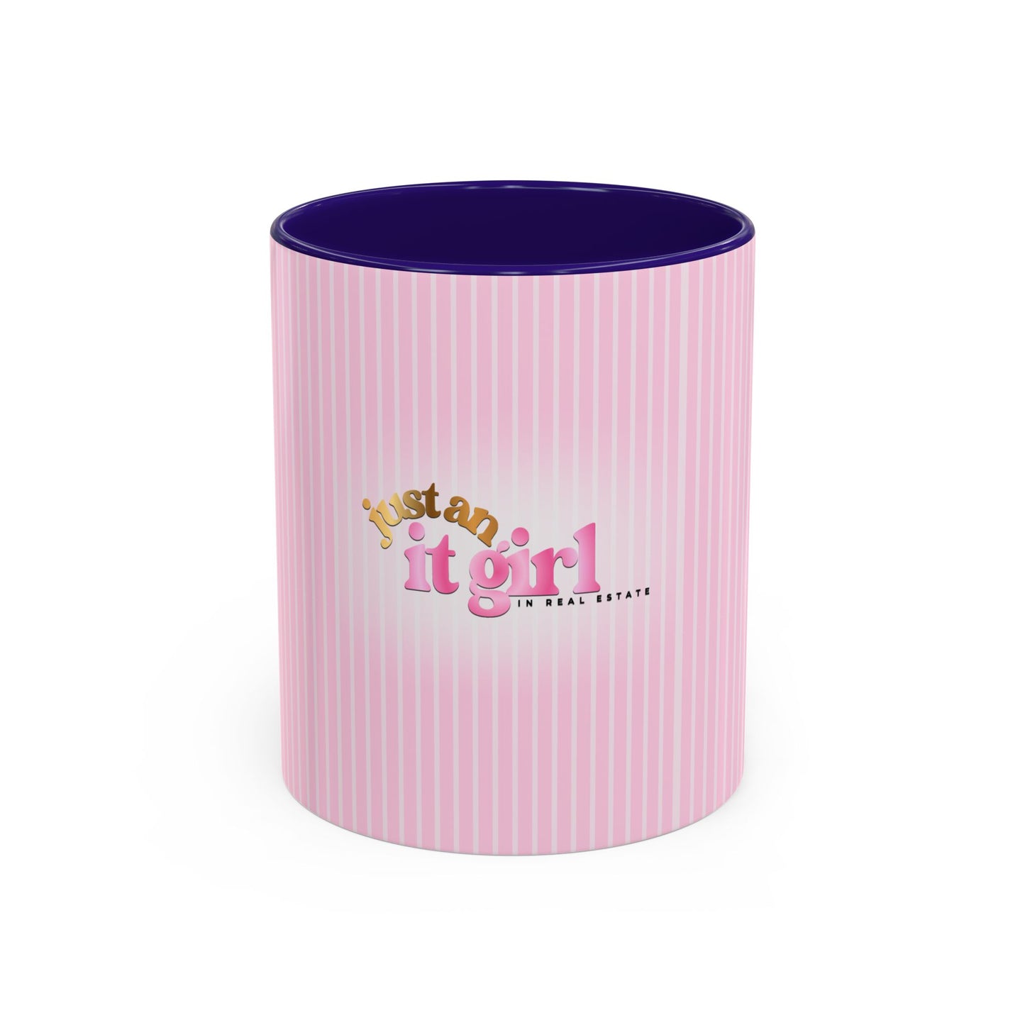 JUST AN IT GIRL PINK STRIPED COFFEE MUG
(11oz)