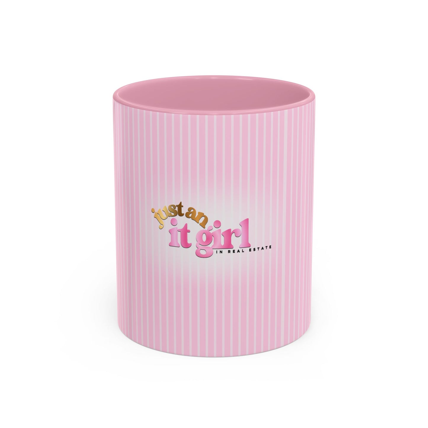 JUST AN IT GIRL PINK STRIPED COFFEE MUG
(11oz)