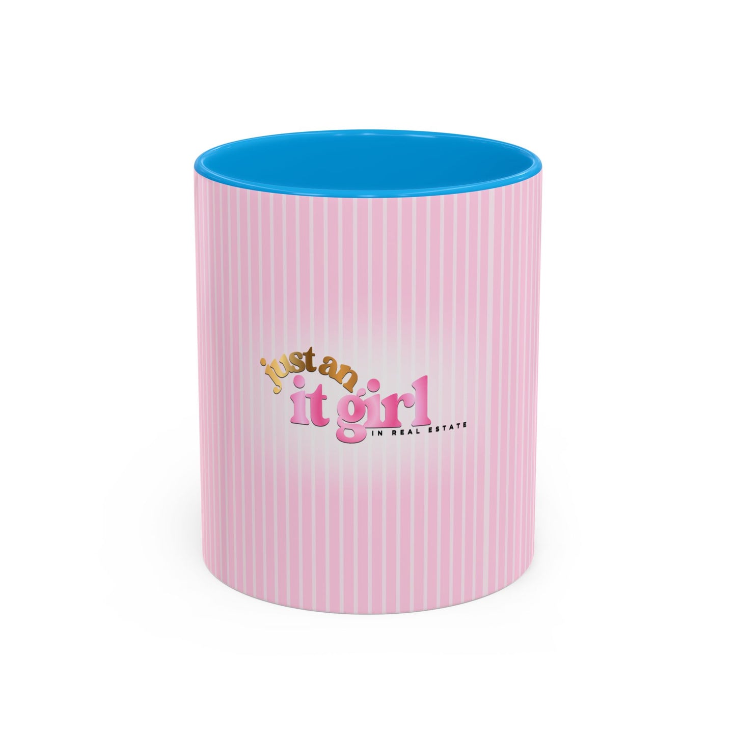 JUST AN IT GIRL PINK STRIPED COFFEE MUG
(11oz)