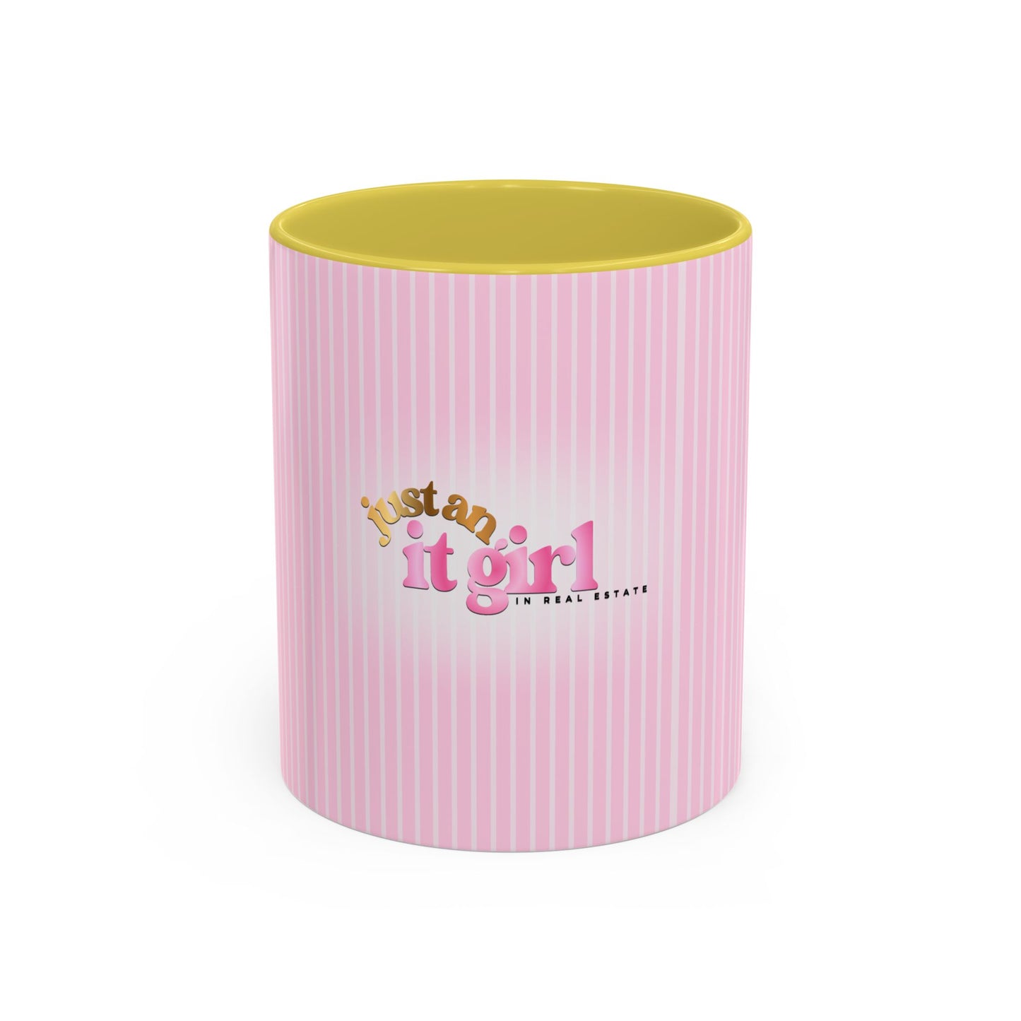 JUST AN IT GIRL PINK STRIPED COFFEE MUG
(11oz)