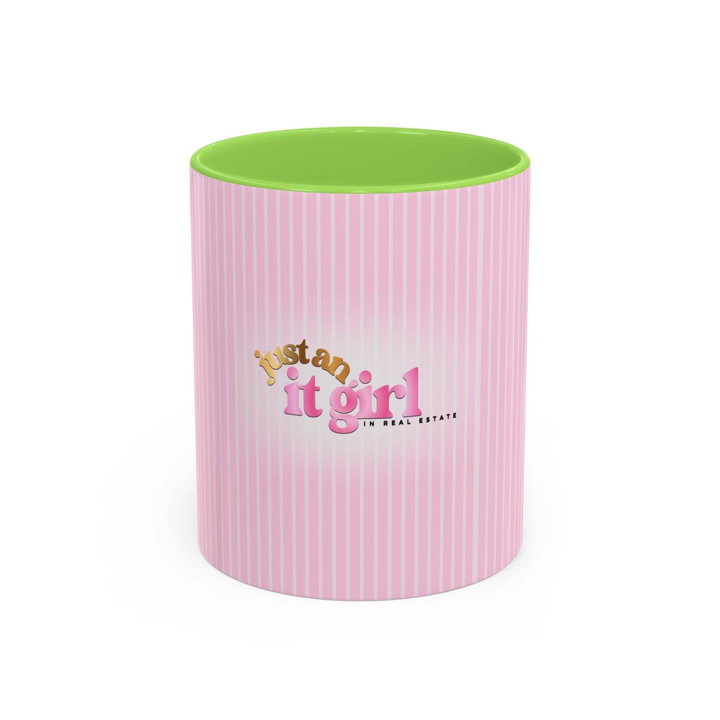 JUST AN IT GIRL PINK STRIPED COFFEE MUG
(11oz)
